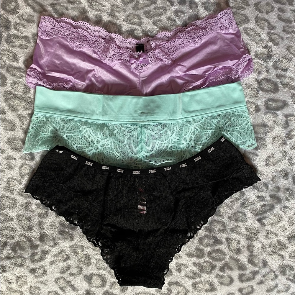 PINK by VS 3 Pair of Lacey Panties